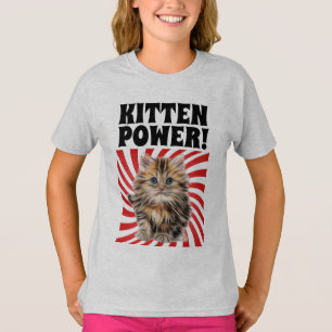 KITTEN POWER, Cat T-shirts, grappige kinder T-shir T-shirt