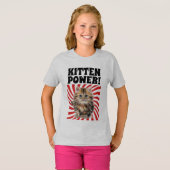 KITTEN POWER, Cat T-shirts, grappige kinder T-shir T-shirt (Voorkant volledig)