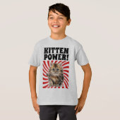 KITTEN POWER, Cat T-shirts, grappige kinder T-shir T-shirt (Voorkant volledig)