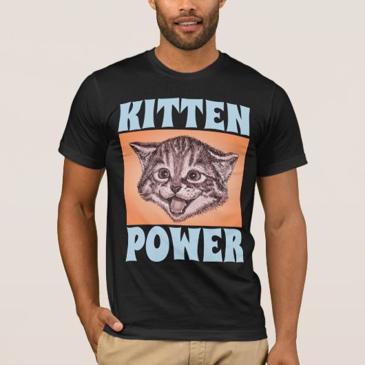 KITTEN POWER MANNEN CAT T-SHIRTS (Voorkant)