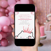 Kitten prinses meisje verjaardag kaart