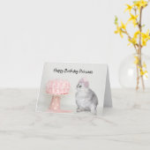 Kitten Prinses verjaardag Kaart (Gele Bloem)