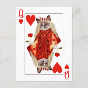 Kitten Queen of Hearts Briefkaart