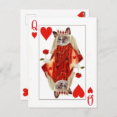 Kitten Queen of Hearts Briefkaart (Voorkant / Achterkant)