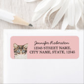 Kitten retour adreslabels - roze meisjeskat etiket (Insitu)