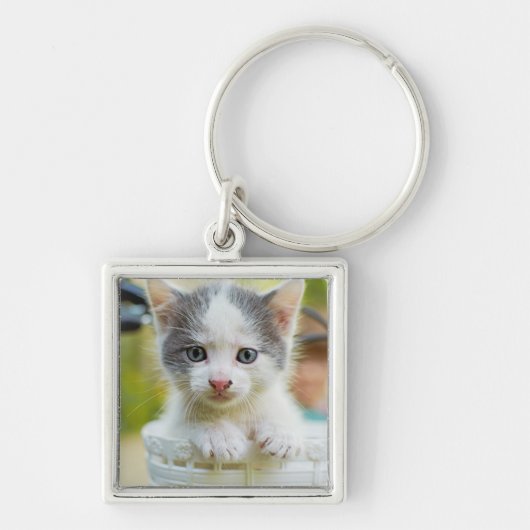 Kitten Rides A Bike Sleutelhanger (Voorkant)