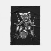 Kitten Rock Band Drummer Cat Plays Drums Fleece Deken (Voorkant)