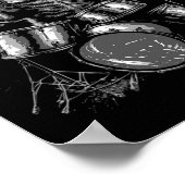 Kitten Rock Band Drummer Cat Plays Drums Poster (Hoek)