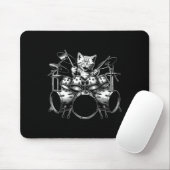 Kitten Rock Band Funny Kat Drummer Cat Playing D Muismat (Met muis)