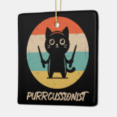Kitten Rock Band Grappig Percussionist Kattenspel Keramisch Ornament (Links)