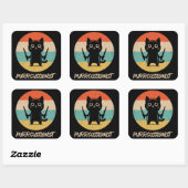 Kitten Rock Band Grappig Percussionist Kattenspel Vierkante Sticker (Vel)