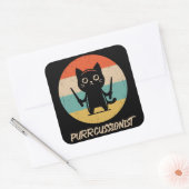 Kitten Rock Band Grappig Percussionist Kattenspel Vierkante Sticker (Envelop)