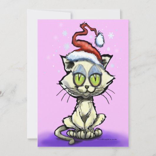 Kitten Santa Hat Kaart (Voorkant)
