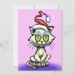 Kitten Santa Hat Kaart