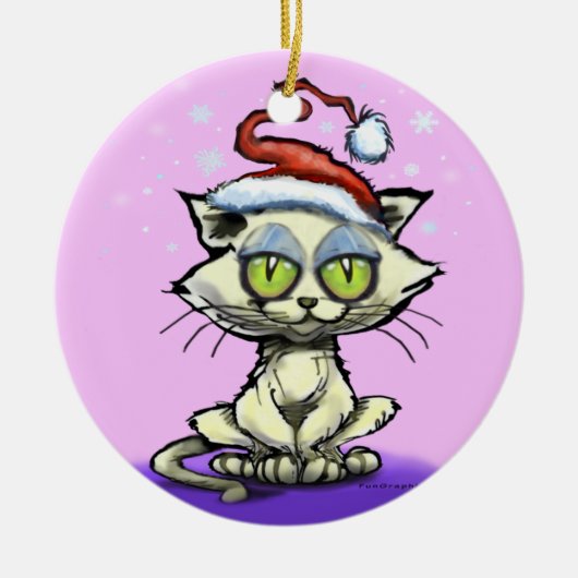 Kitten Santa Hat Ornament (Voorkant)