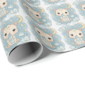 Kitten Schattige Baby Pastel Waterverf Patroon Cadeaupapier (Rol Hoek)