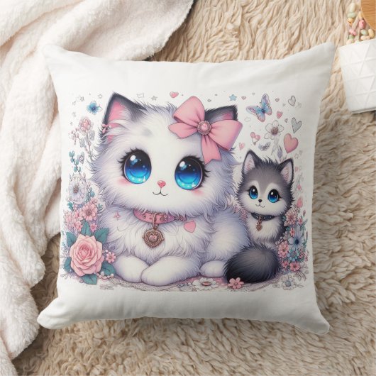 Kitten Schattigheid Overload: Sparkling-Eyed Cat & Kussen (Deken)