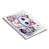 Kitten Schattigheid Overload: Sparkling-Eyed Cat & Notitieboek (Rechterzijde)