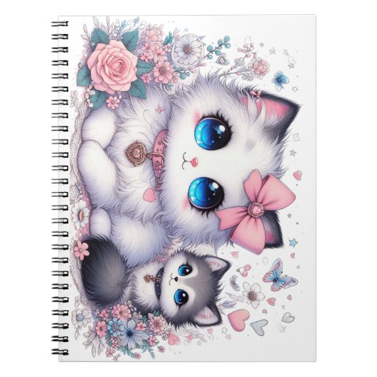 Kitten Schattigheid Overload: Sparkling-Eyed Cat & Notitieboek (Voorkant)