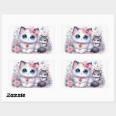 Kitten Schattigheid Overload: Sparkling-Eyed Cat & Rechthoekige Sticker (Vel)