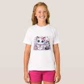 Kitten Schattigheid Overload: Sparkling-Eyed Cat & T-shirt (Voorkant volledig)