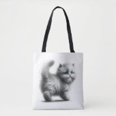 Kitten schets op wit tote bag (Voorkant)