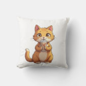 Kitten Sipping Coffee Kussen (Voorkant)