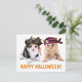 Kitten Sisters piraten Halloween Briefkaart (Staand voorkant)