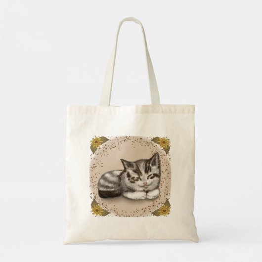 Kitten Slaapkat canvas tas (Achterkant)