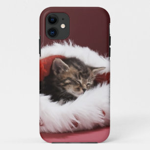 Kitten slaapt in kerstpet Case-Mate iPhone case