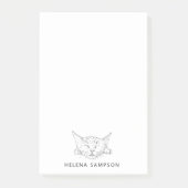 Kitten slapen grappige katten schets gepersonalise post-it® notes (Voorkant)