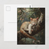Kitten slapen in een boom  briefkaart (Voorkant / Achterkant)