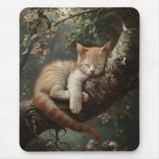 Kitten slapen in een boom muismat (Voorkant)