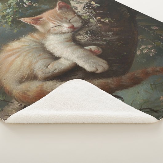 Kitten slapen in een boom  sherpa deken (3/4)