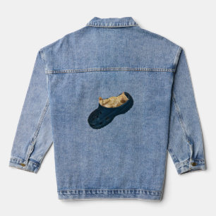 Kitten slapen in een croc schoen, Lady denim jas Jacket