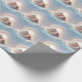 Kitten slapen op een maansikkel cadeaupapier (Hoek)