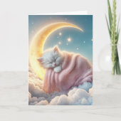 Kitten slapen op een maansikkel kaart (Voorkant)