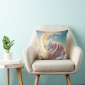 Kitten slapen op een maansikkel kussen (Stoel)