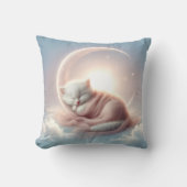 Kitten slapen op een maansikkel kussen (Voorkant)