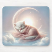 Kitten slapen op een maansikkel muismat (Voorkant)