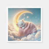 Kitten slapen op een maansikkel servet (Voorkant)