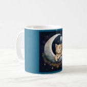 Kitten slapen op maanobject koffiemok (Voorkant links)