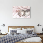 Kitten Sleeping op handdoek Canvas Afdruk (Insitu (Slaapkamer))