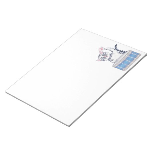 Kitten spelen een trommel notitieblok (Schuin)