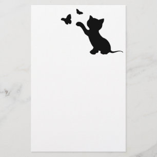 KITTEN SPELEN MET BUTTERFLIES BRIEFPAPIER