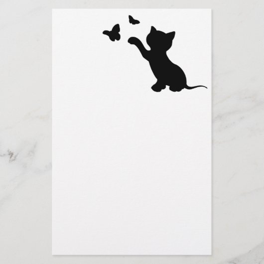 KITTEN SPELEN MET BUTTERFLIES BRIEFPAPIER (Voorkant)