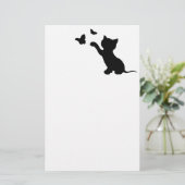 KITTEN SPELEN MET BUTTERFLIES BRIEFPAPIER (Staand voorkant)