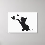 KITTEN SPELEN MET BUTTERFLIES CANVAS AFDRUK (Voorkant)