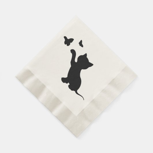 KITTEN SPELEN MET BUTTERFLIES SERVETTEN (Hoek)