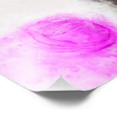 Kitten spelen met een roze garen bal waterverf foto afdruk (Hoek)